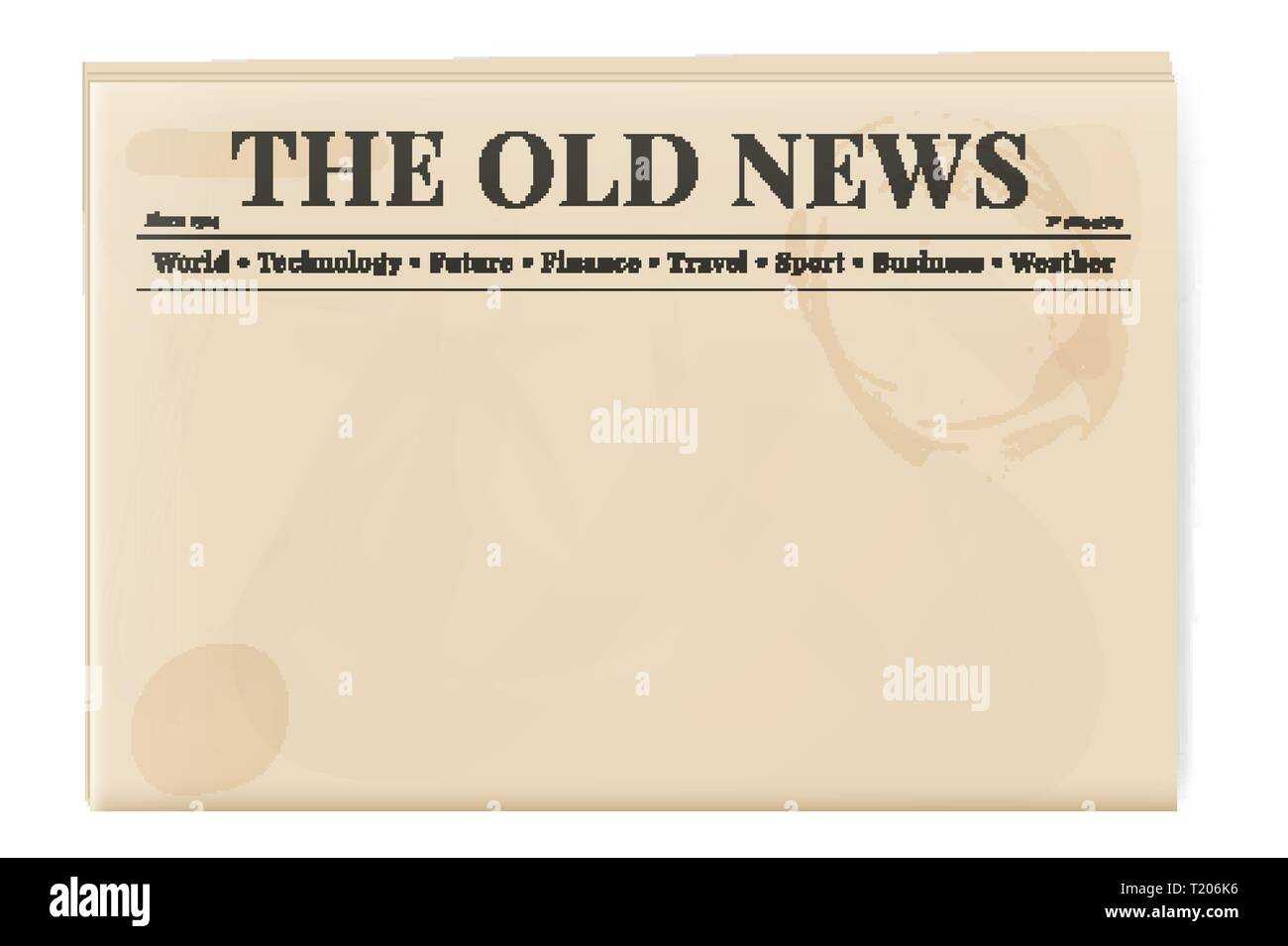 Blank Template Of A Retro Newspaper