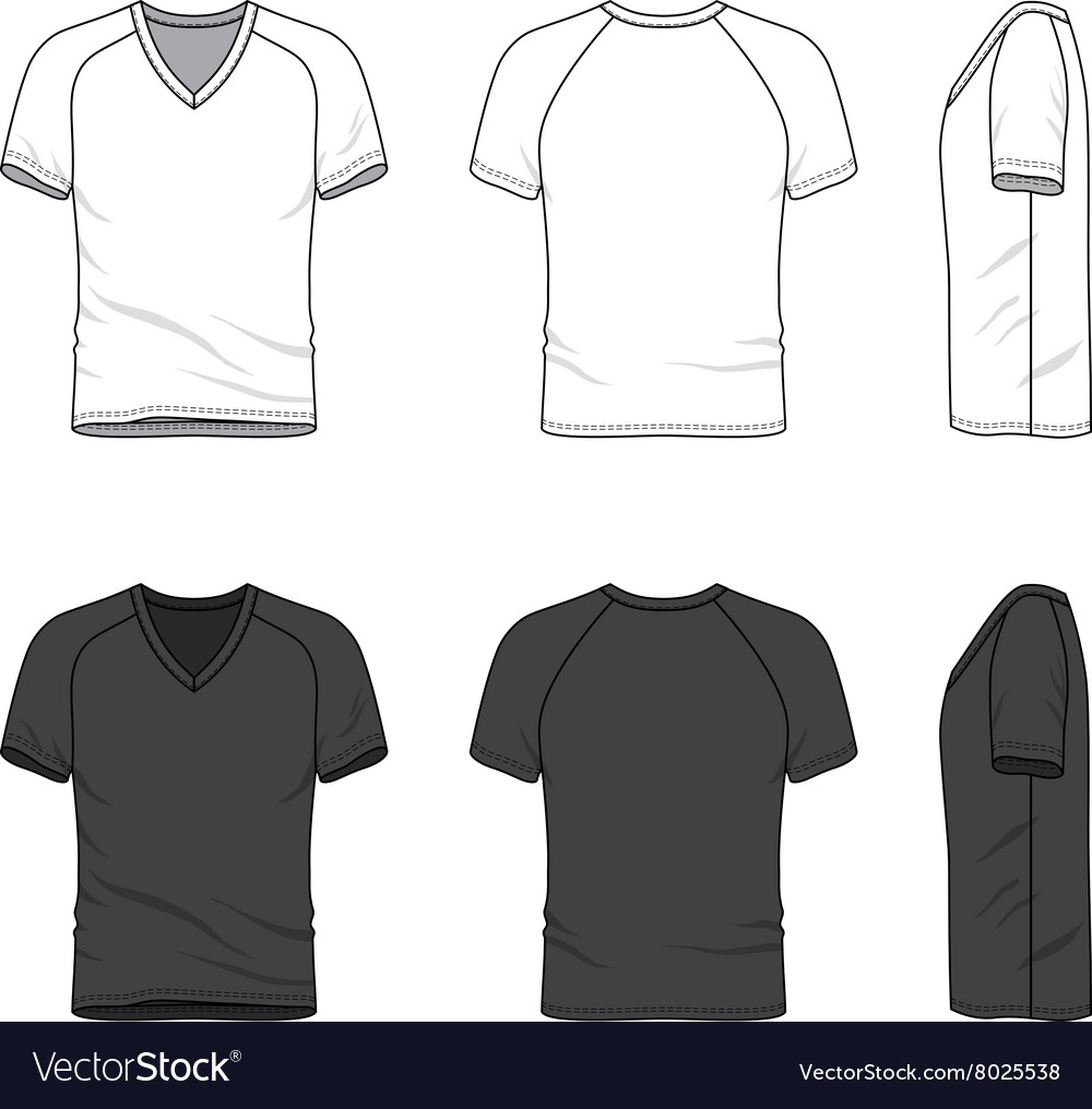 Blank v-neck t-shirt Royalty Free Vector Image Within Blank V Neck T Shirt Template