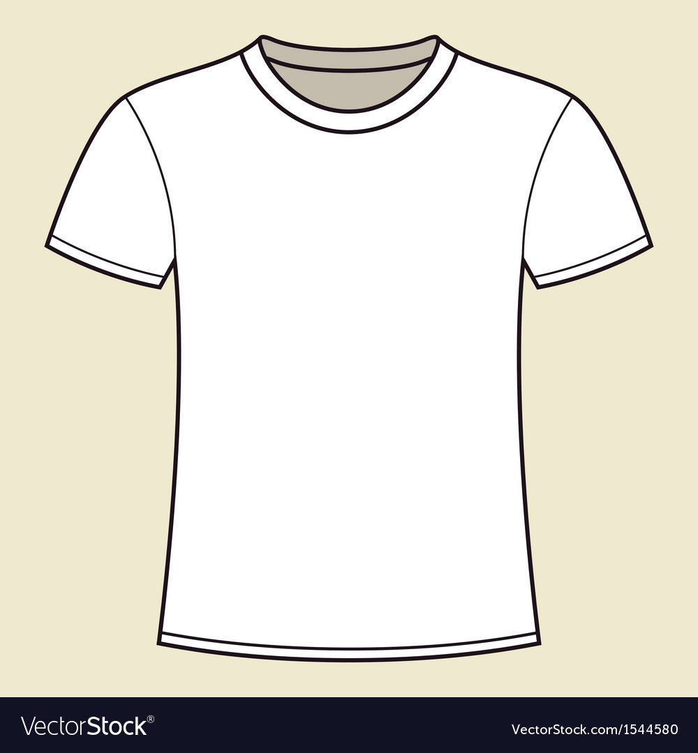 Blank white t-shirt template Royalty Free Vector Image Throughout Blank T Shirt Outline Template