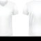Blank White V Neck T Shirt Template. Front And Back Views