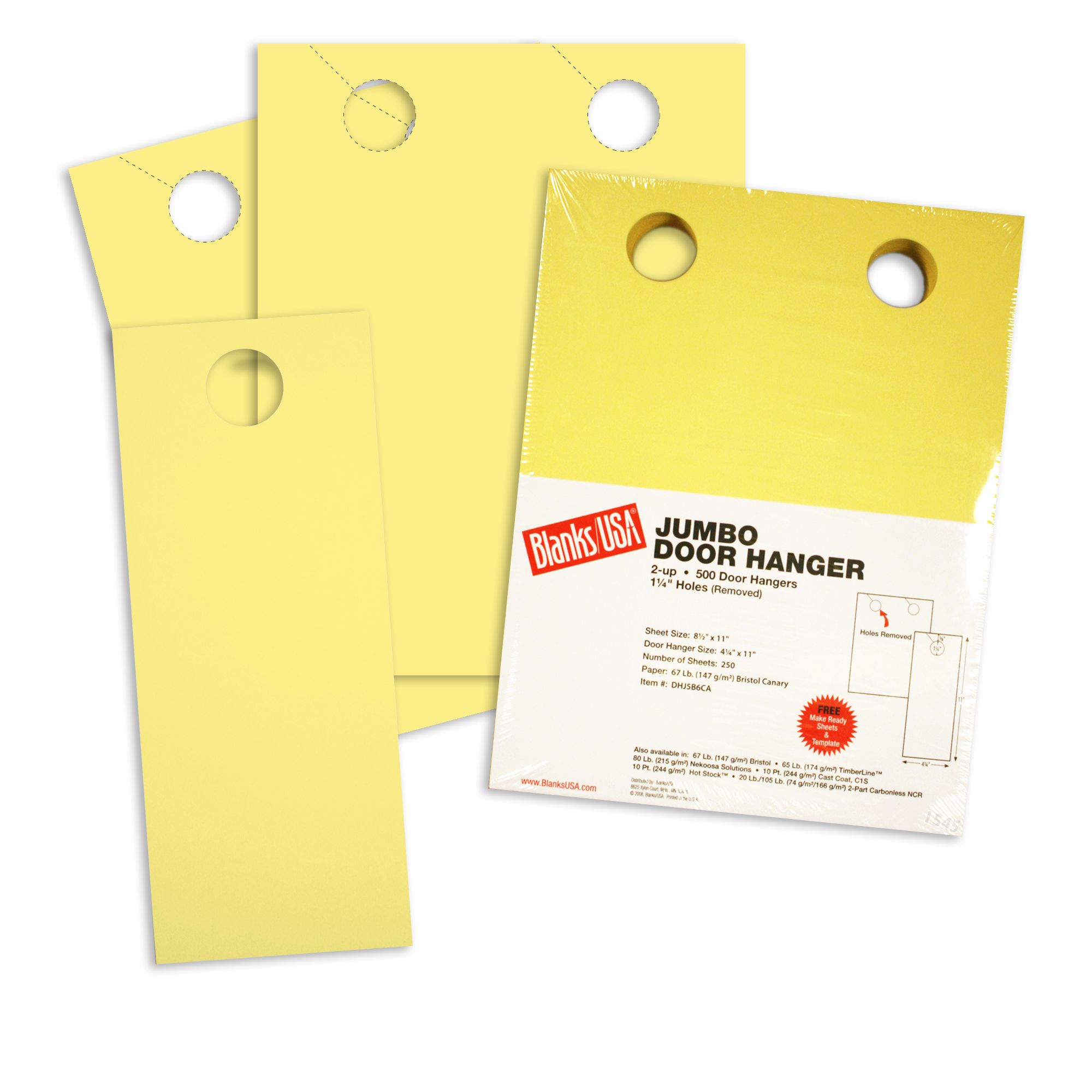 Blanks USA Canary Yellow Jumbo Door Hangers – 100 10/10 X 1010 In 10 Lb Bristol  1050 Per Package Regarding Blanks Usa Templates