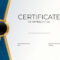 Blue And Gold Certificate Of Achievement Template Set Background  In Blank Certificate Of Achievement Template