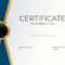 Blue And Gold Certificate Of Achievement Template Set Background  Throughout Blank Certificate Of Achievement Template