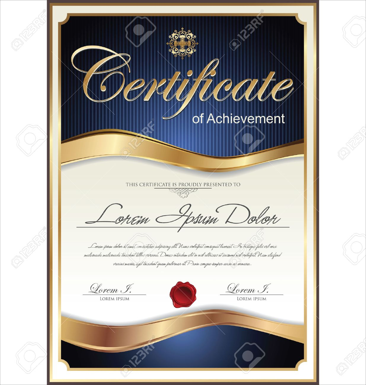 Blue And Gold Certificate Template Royalty Free SVG, Cliparts  With Regard To Pageant Certificate Template