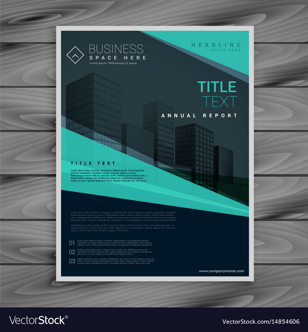 Blue professional brochure design template Vector Image Regarding Professional Brochure Design Templates