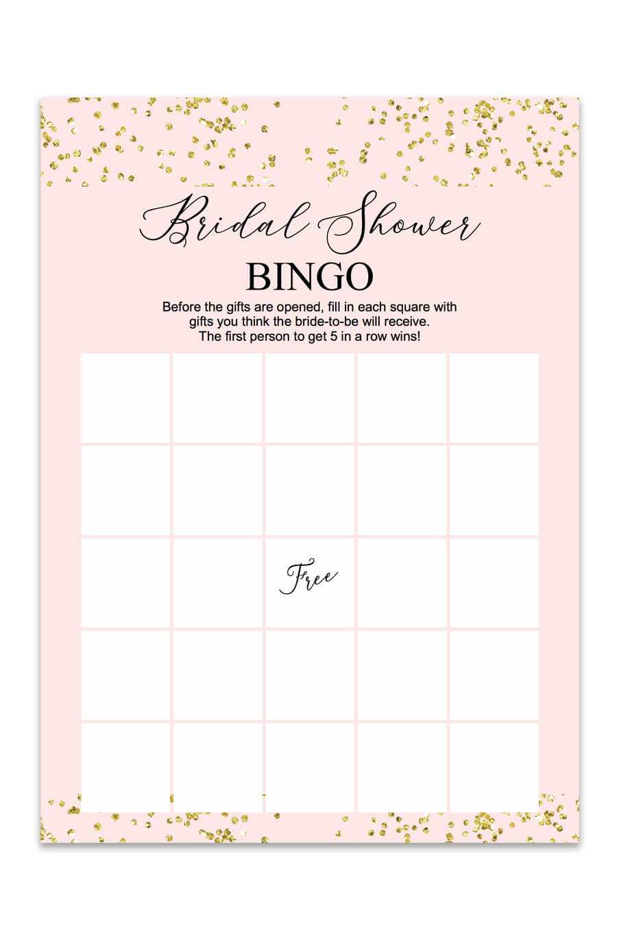 Blush And Confetti Printable Bridal Shower Bingo – Chicfetti Intended For Blank Bridal Shower Bingo Template