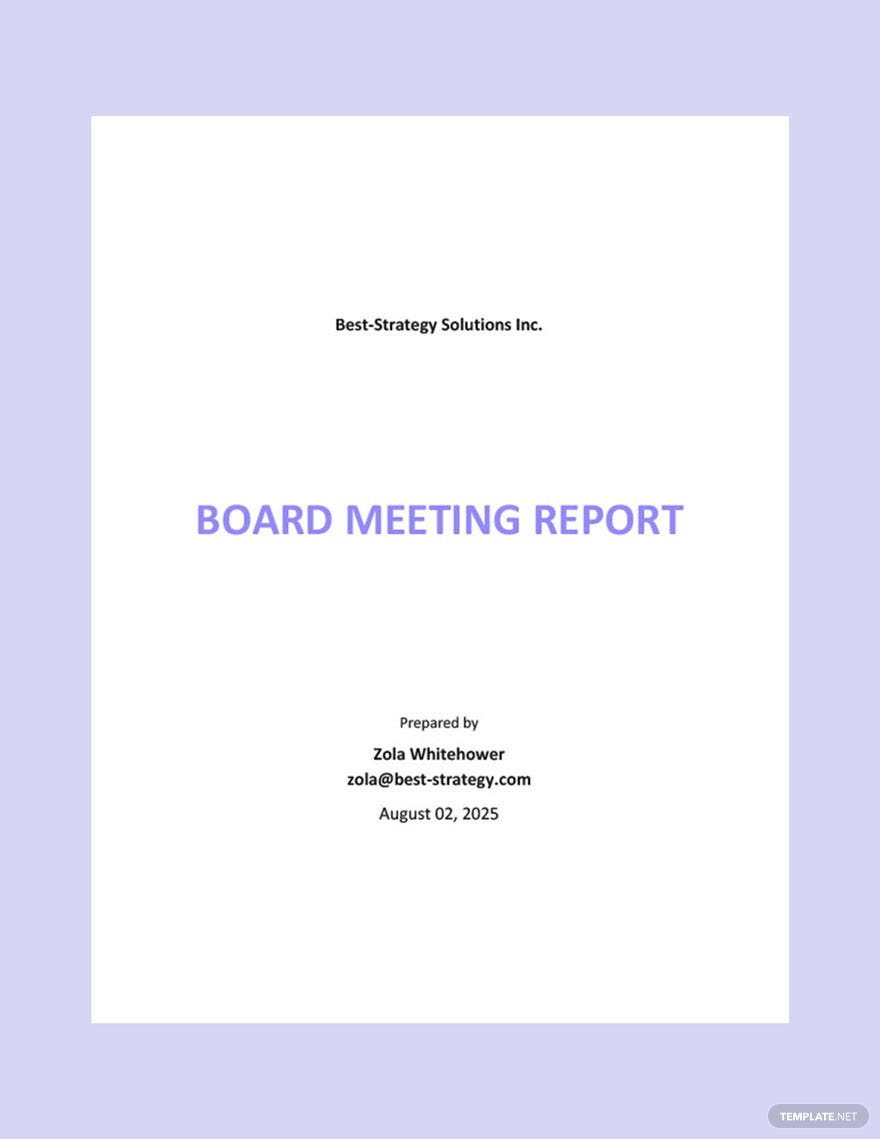 Board Reports Templates - Design, Free, Download  Template
