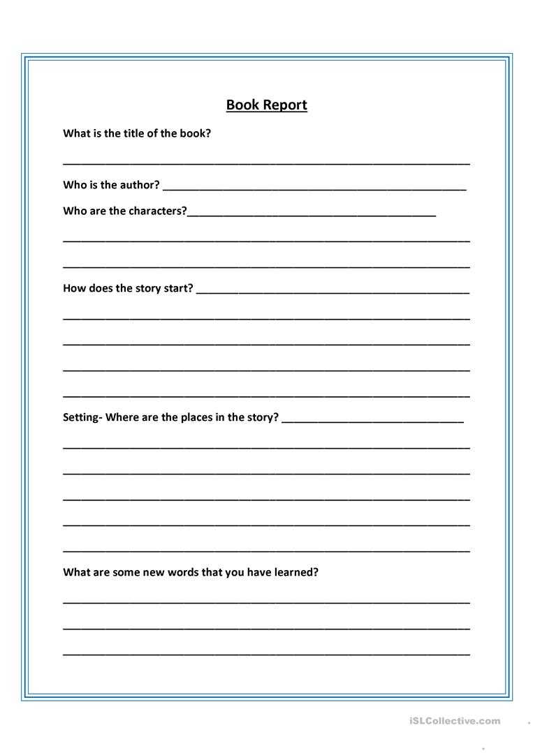 Book Report - English ESL Worksheets for distance learning and For High School Book Report Template Book Report - English ESL Worksheets for distance learning and For High School Book Report Template