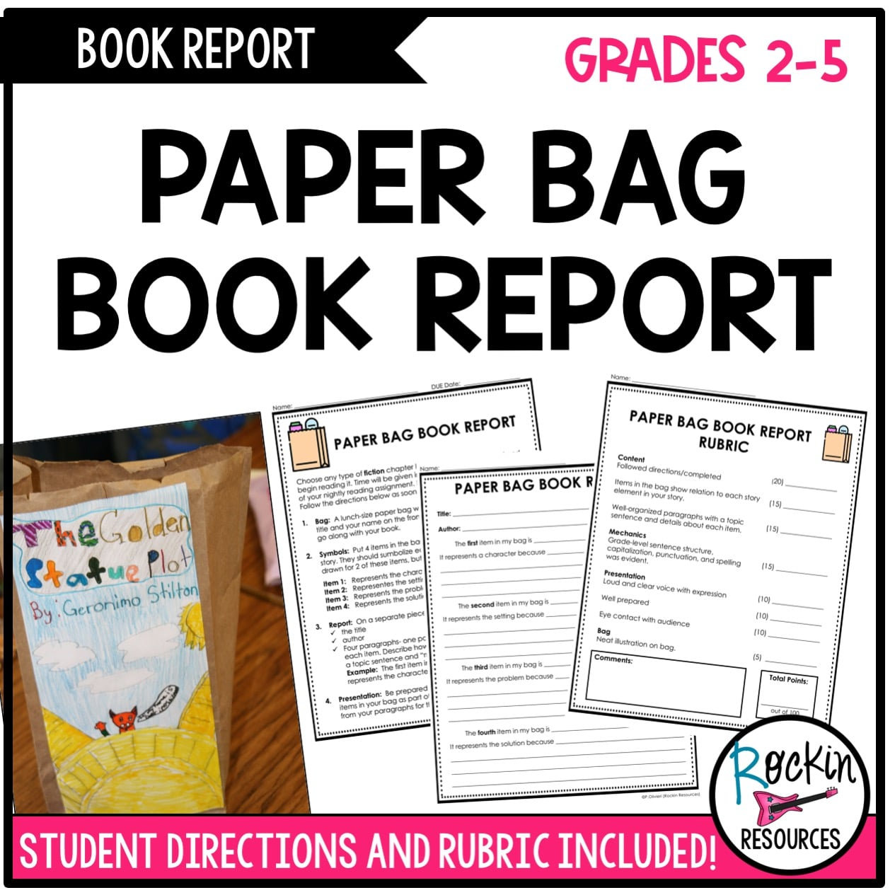 Book Report- Paper Bag Book Report In Paper Bag Book Report Template