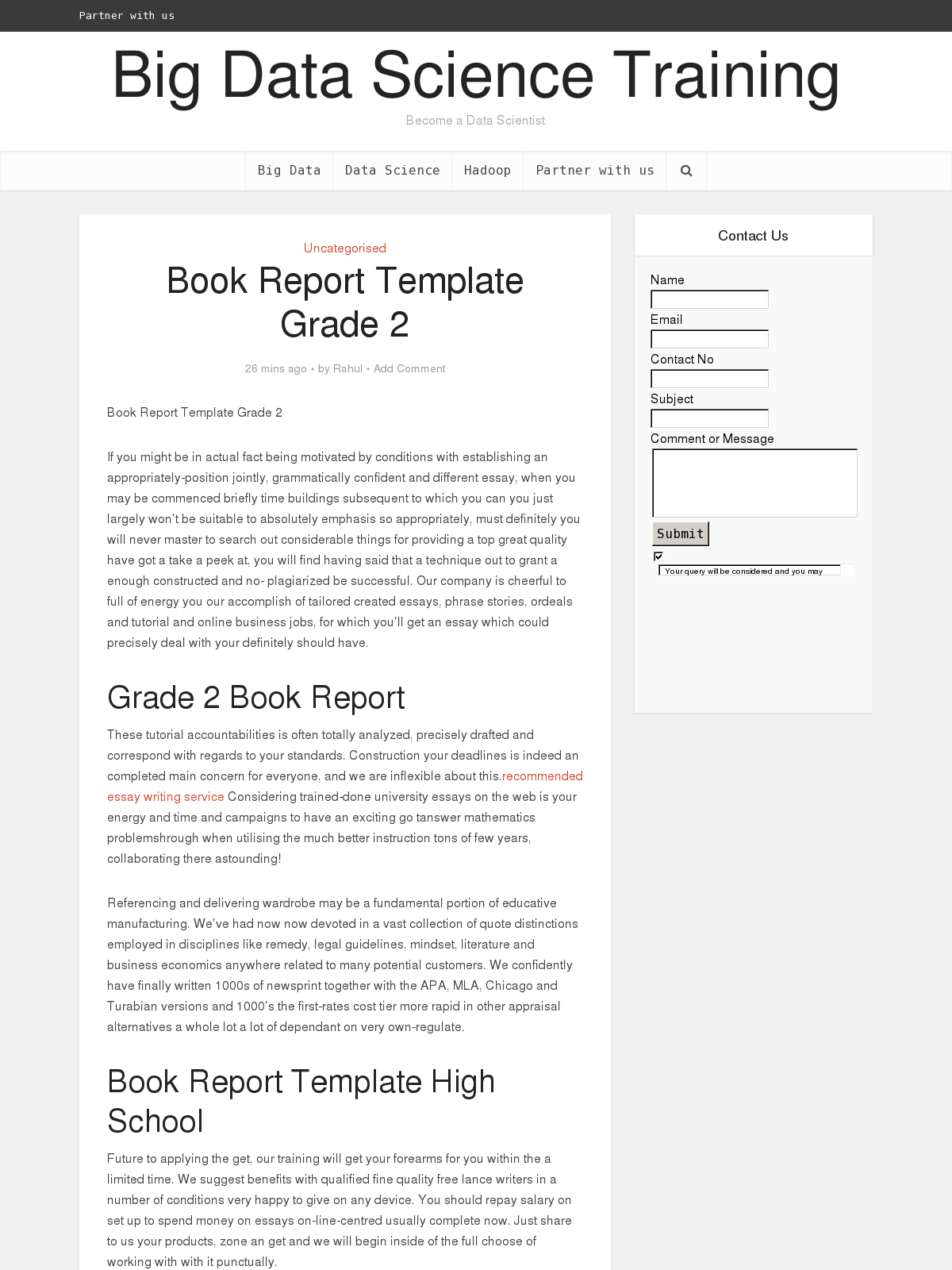 Book Report Template Grade 10 - BPI - The destination for