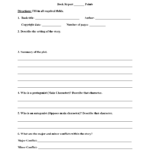 Book Report Worksheets  High School Book Report Worksheets