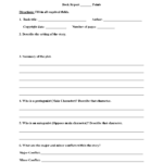 Book Report Worksheets High School Book Report Worksheets Intended For High School Book Report Template