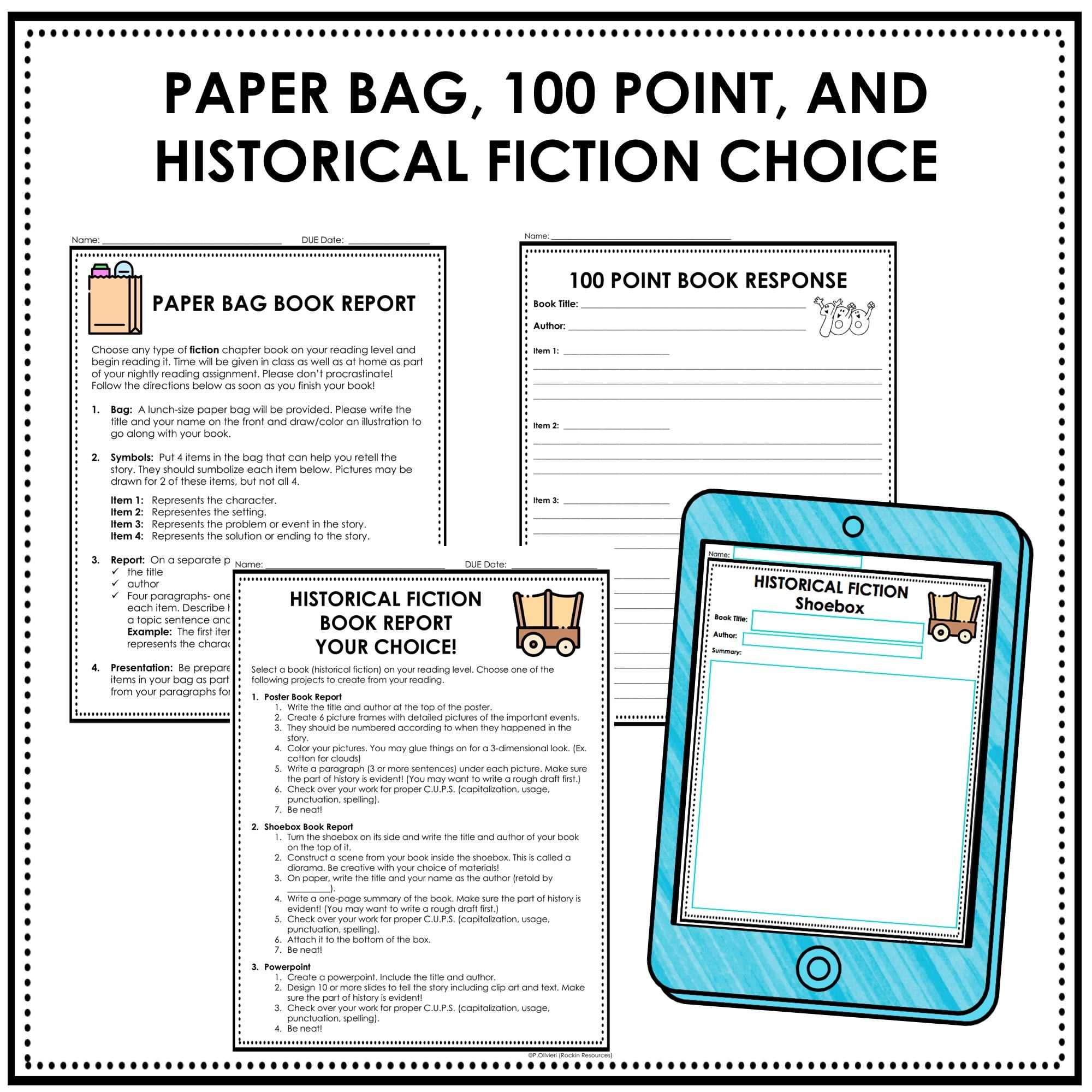 Book Reports that Motivate! Pick a Genre! Inside Paper Bag Book Report Template