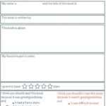 Book review form worksheet