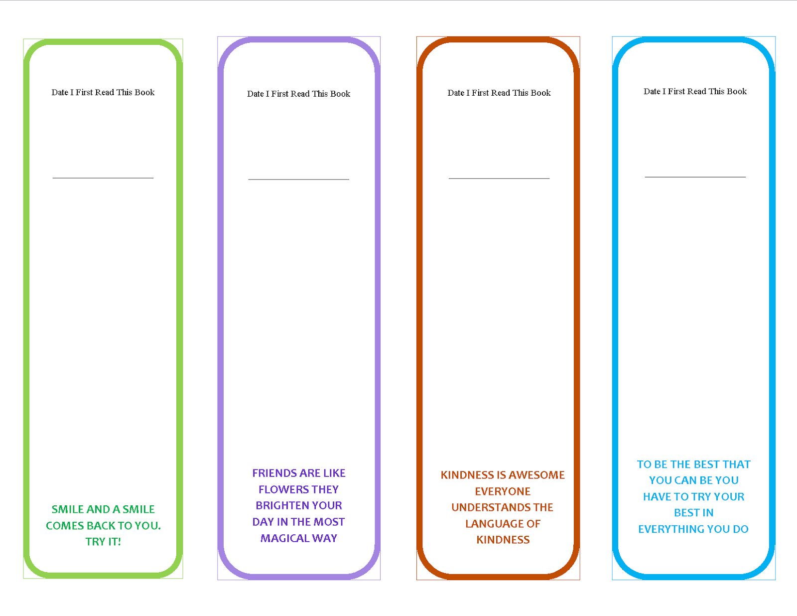 Bookmark Template to Print  Activity Shelter Regarding Free Blank Bookmark Templates To Print