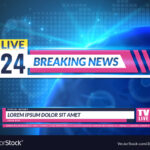 Breaking News Tv Reporting Screen Banner Template Vector Image Throughout News Report Template