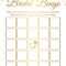 Bridal Bingo Card Template. Bridal Shower Bingo Games