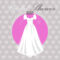 Bridal Shower Dress Vector Illustration On Hearts Background  In Free Bridal Shower Banner Template