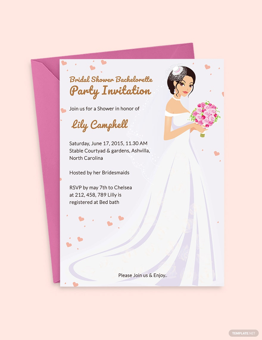 Bridal Shower Invitations Templates – Design, Free, Download  In Blank Bridal Shower Invitations Templates