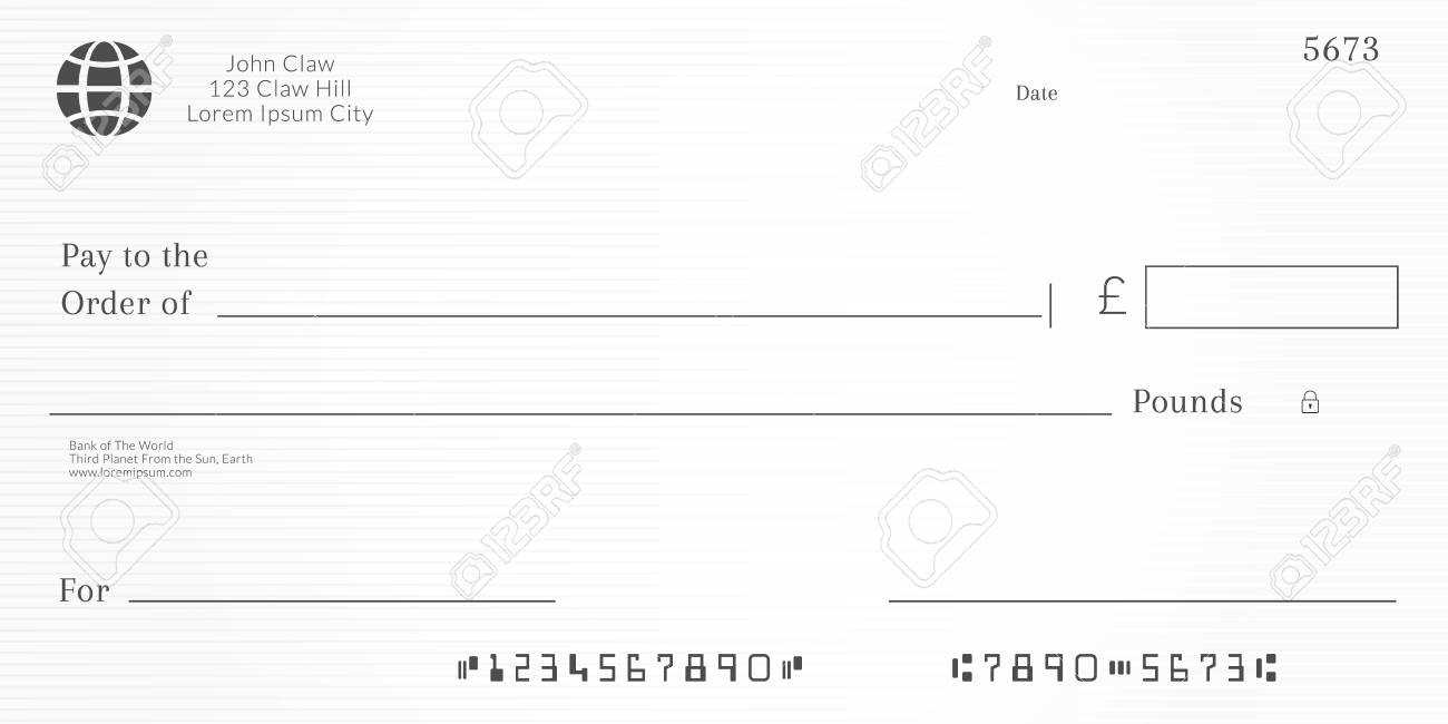 British Checkbook Page