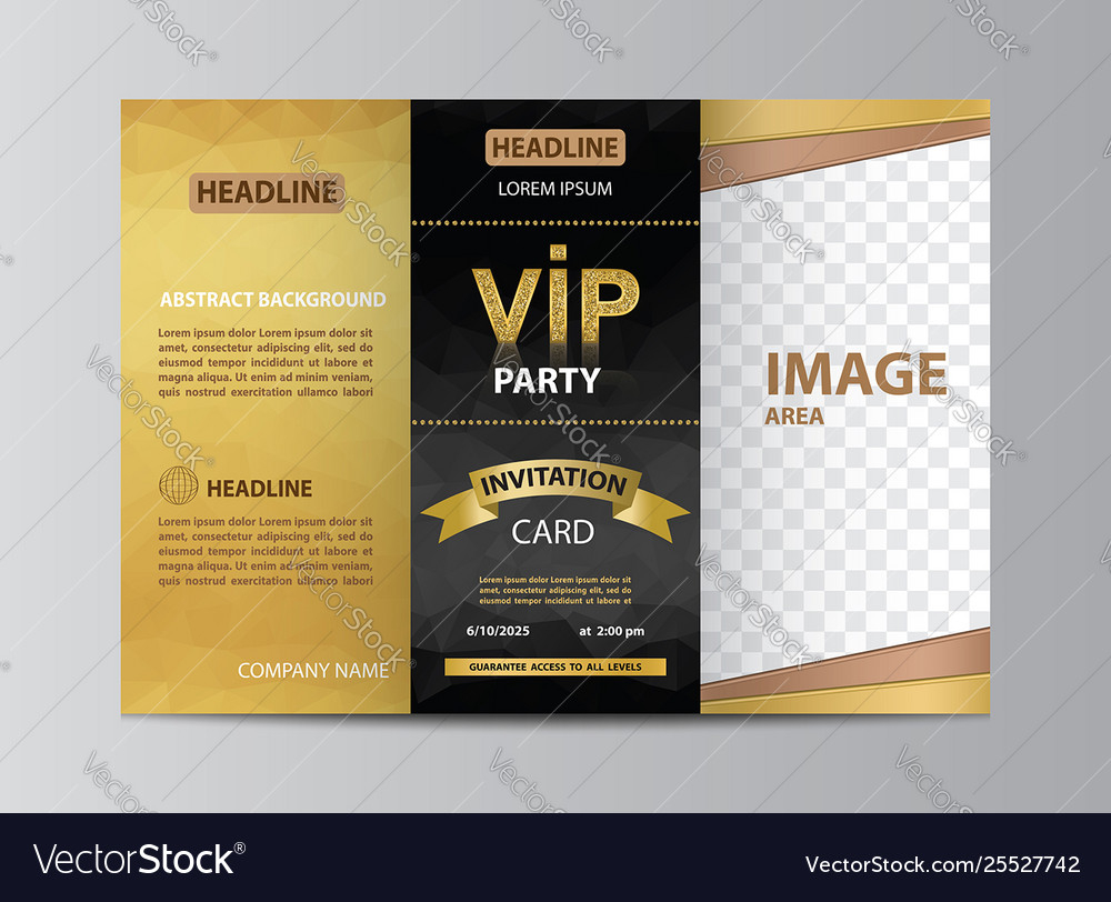 Brochure template invitation for vip party Vector Image Throughout Membership Brochure Template
