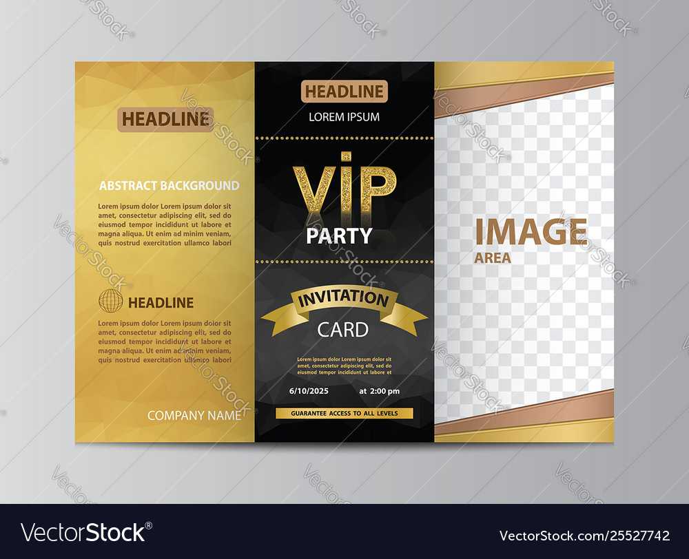 Brochure Template Invitation For Vip Party Vector Image Throughout Membership Brochure Template