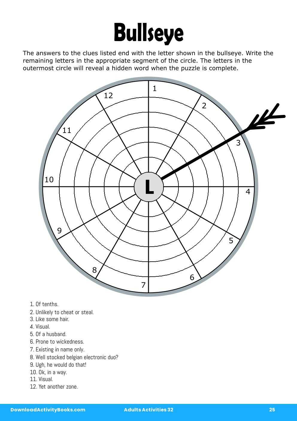 Bullseye In Adults Activities 10 Throughout Blank Performance Profile Wheel Template