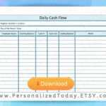 Business Daily Cash Flow Statement Report Register In Out – Etsy For End Of Day Cash Register Report Template