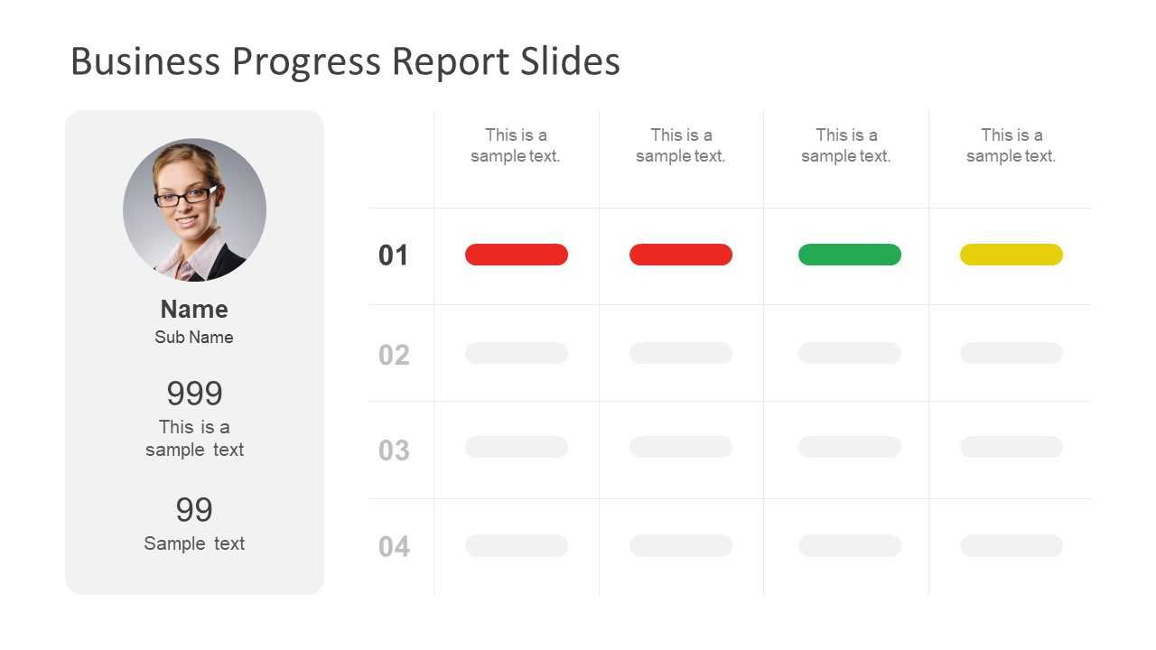 Business Progress Report Slides For PowerPoint With Company Progress Report Template