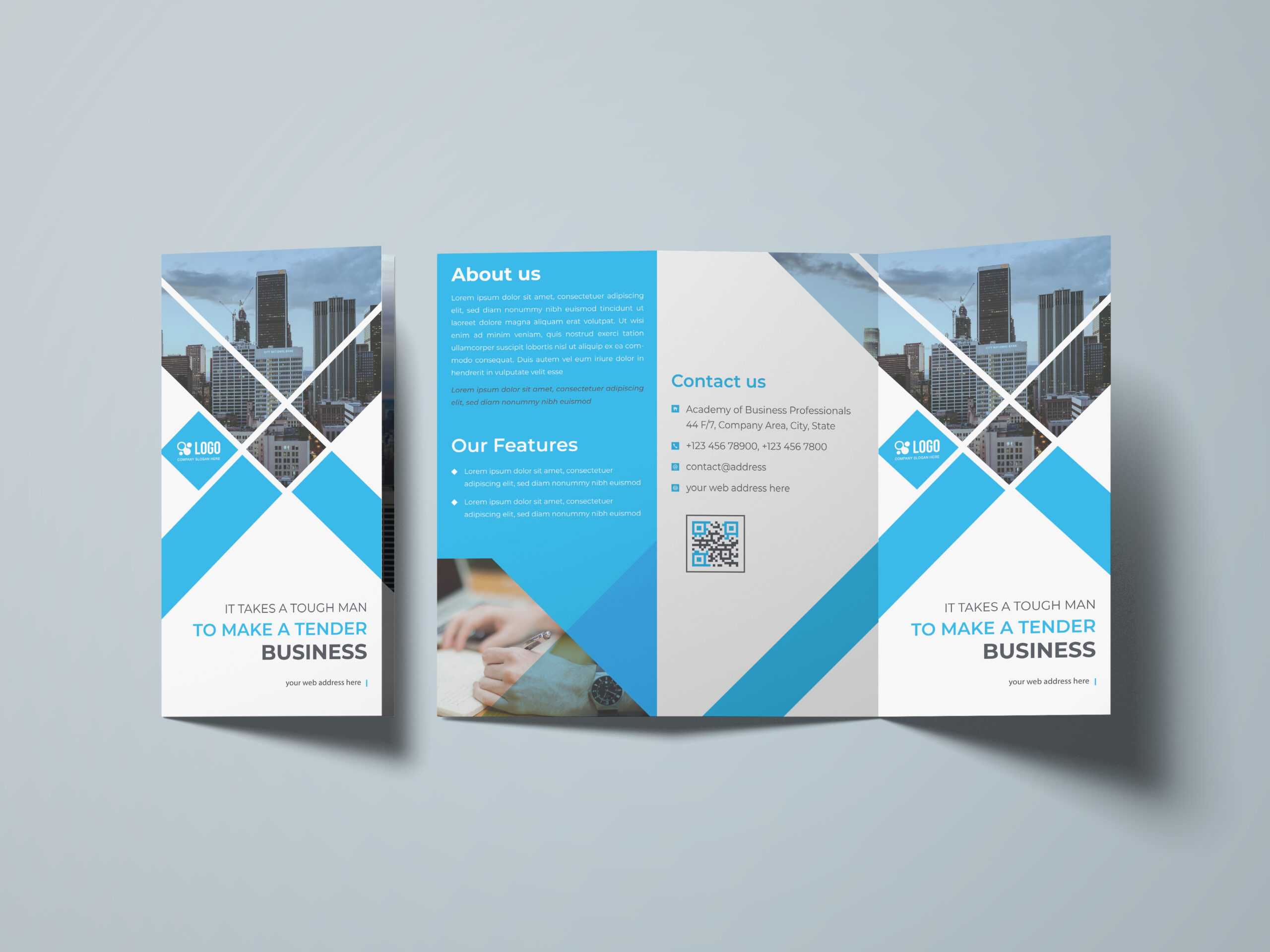 Business Tri-fold Brochure Template Within Tri Fold Brochure Template Illustrator