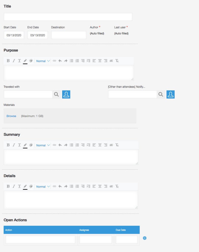 Business Trip Report App Template - Kintone  Kintone Inside Business Trip Report Template
