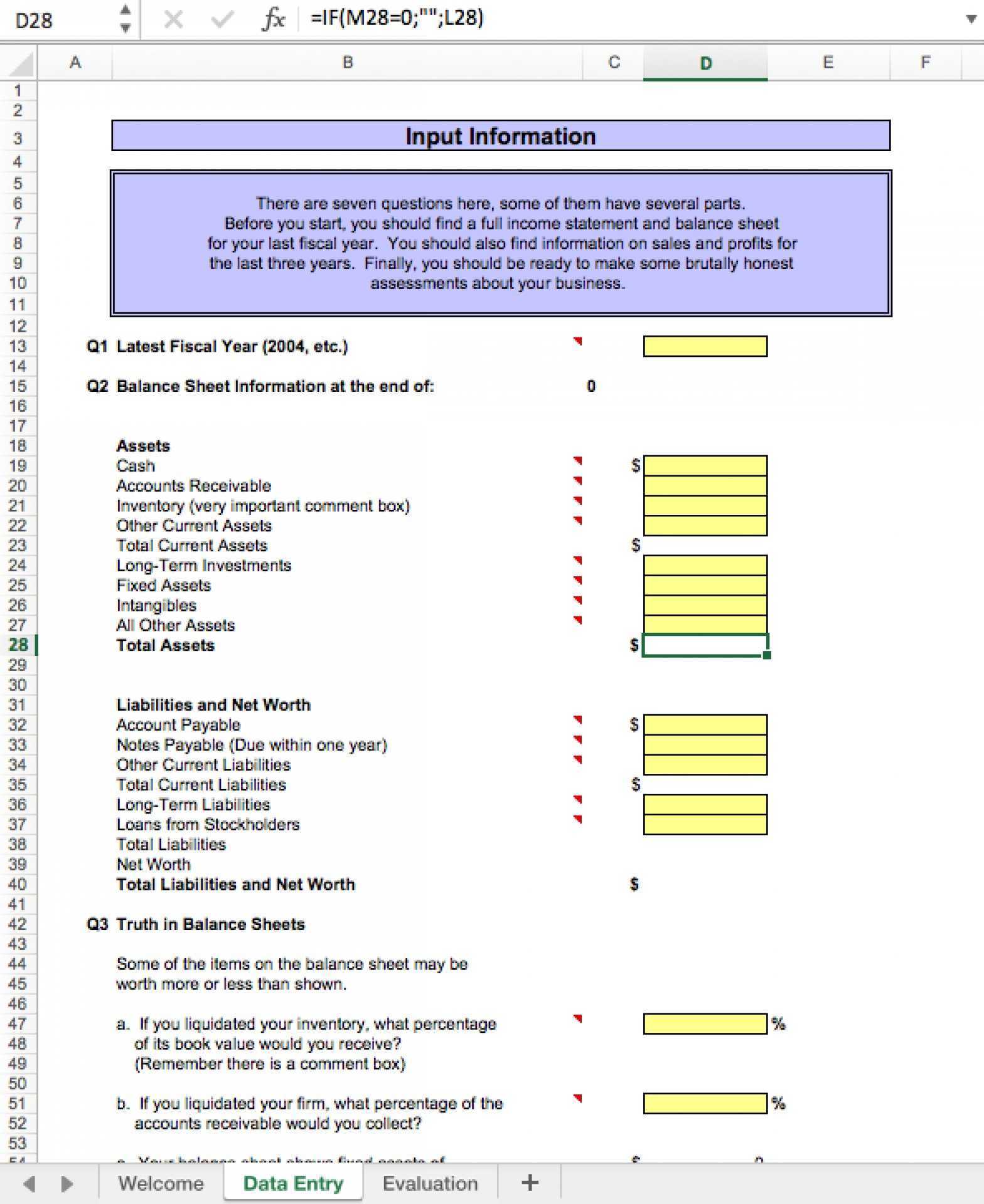 Business Valuation Excel Template for Private Equity - Eloquens