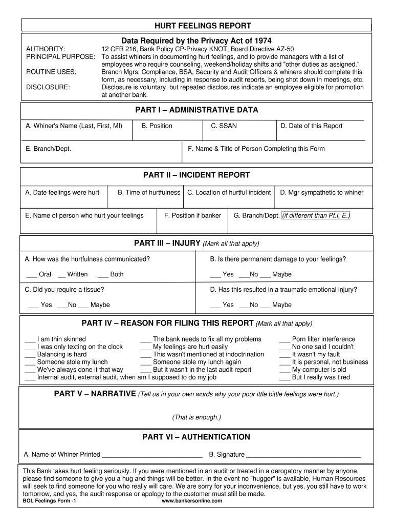 Butt Hurt Report - Fill Online, Printable, Fillable, Blank  pdfFiller Pertaining To Hurt Feelings Report Template