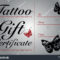 Butterfly Skull Tattoo Gift Card Gift: Stock Vektorgrafik  Throughout Tattoo Gift Certificate Template