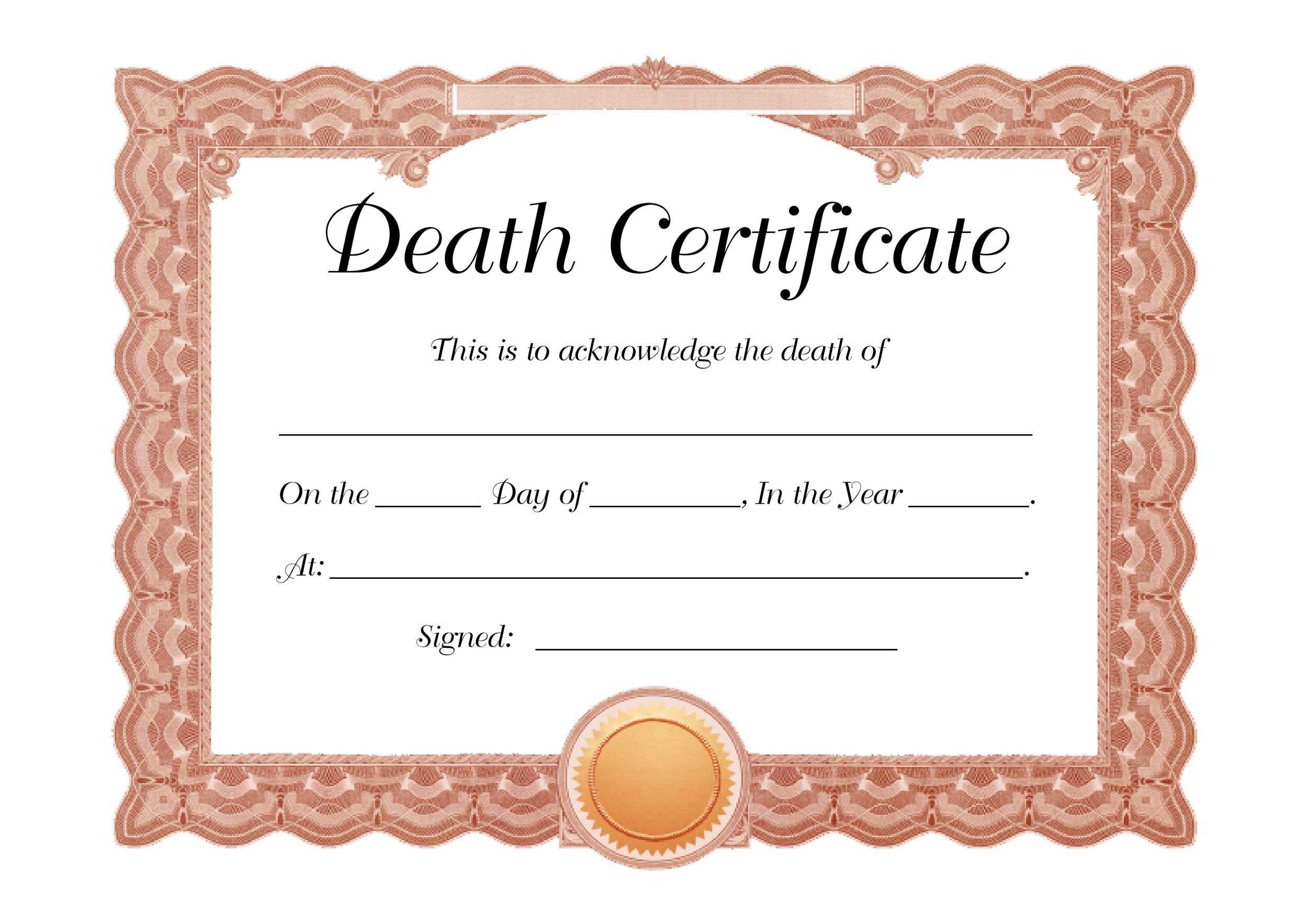 Buy Death Certificate Online - Order Docs Online For Fake Death Certificate Template