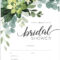Buy Greenery Fill In The Blank Bridal Shower Invitation 10 Bridal  Intended For Blank Bridal Shower Invitations Templates