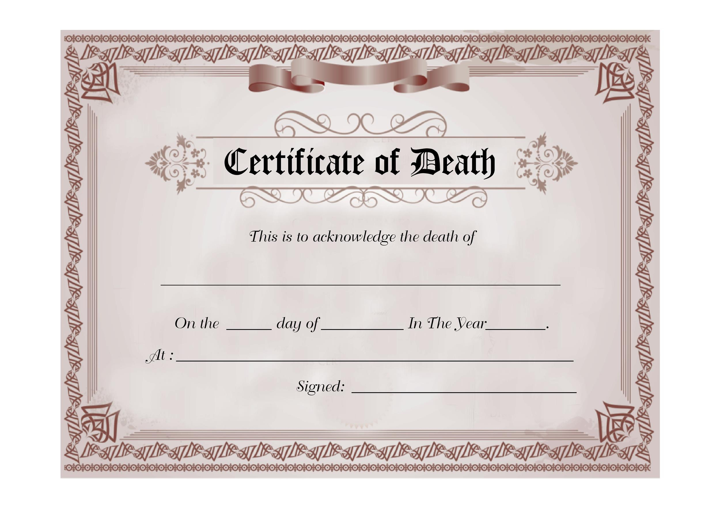 Buy Real/Fake 10 Death Certificate online  Global Document Shop Regarding Fake Death Certificate Template