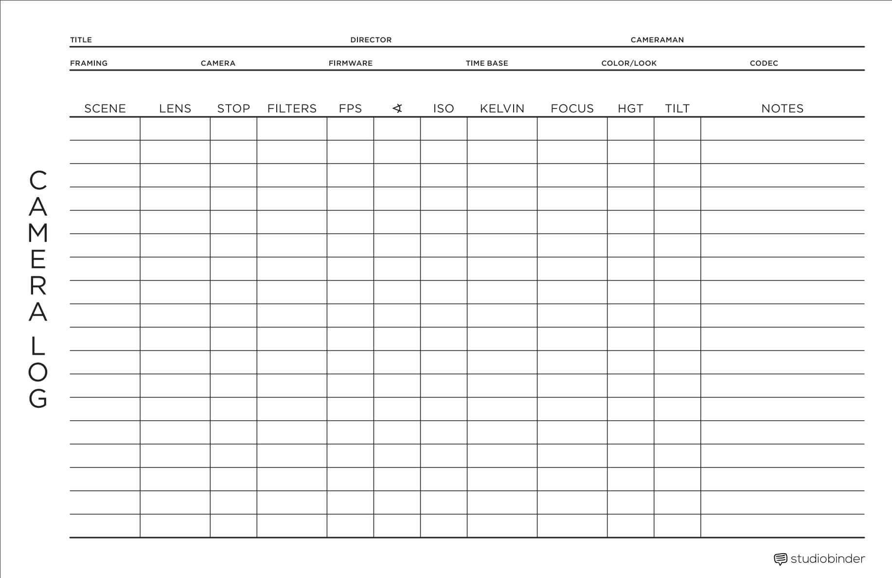 Camera Report Template — Free Downloads and Guide With Sound Report Template