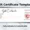 Canva Gift Certificate Template With Small Certificate Template