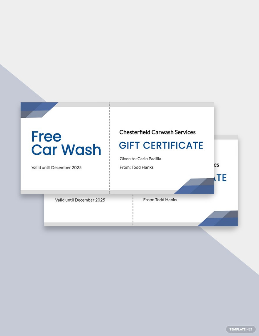 Carwash Gift Certificate Template - Google Docs, Illustrator, Word  In Automotive Gift Certificate Template