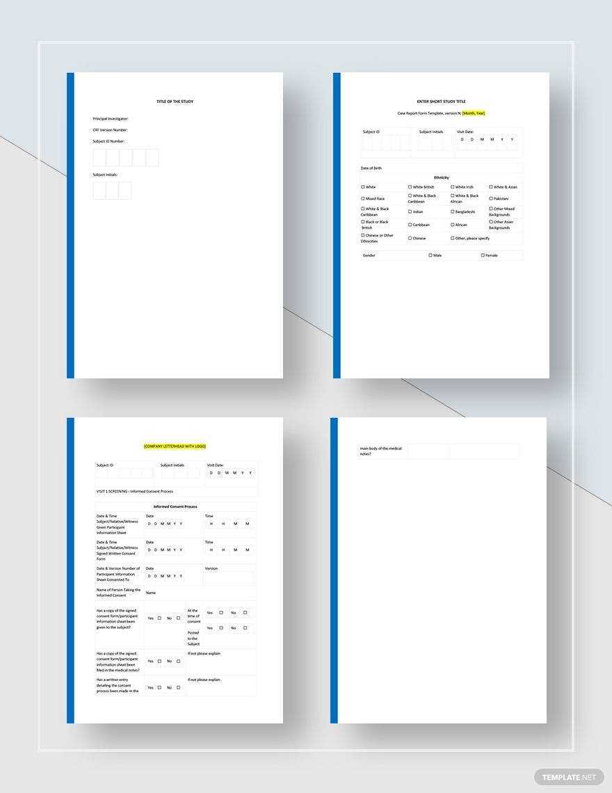 Case Report Form Template – Google Docs, Word, Apple Pages  In Case Report Form Template