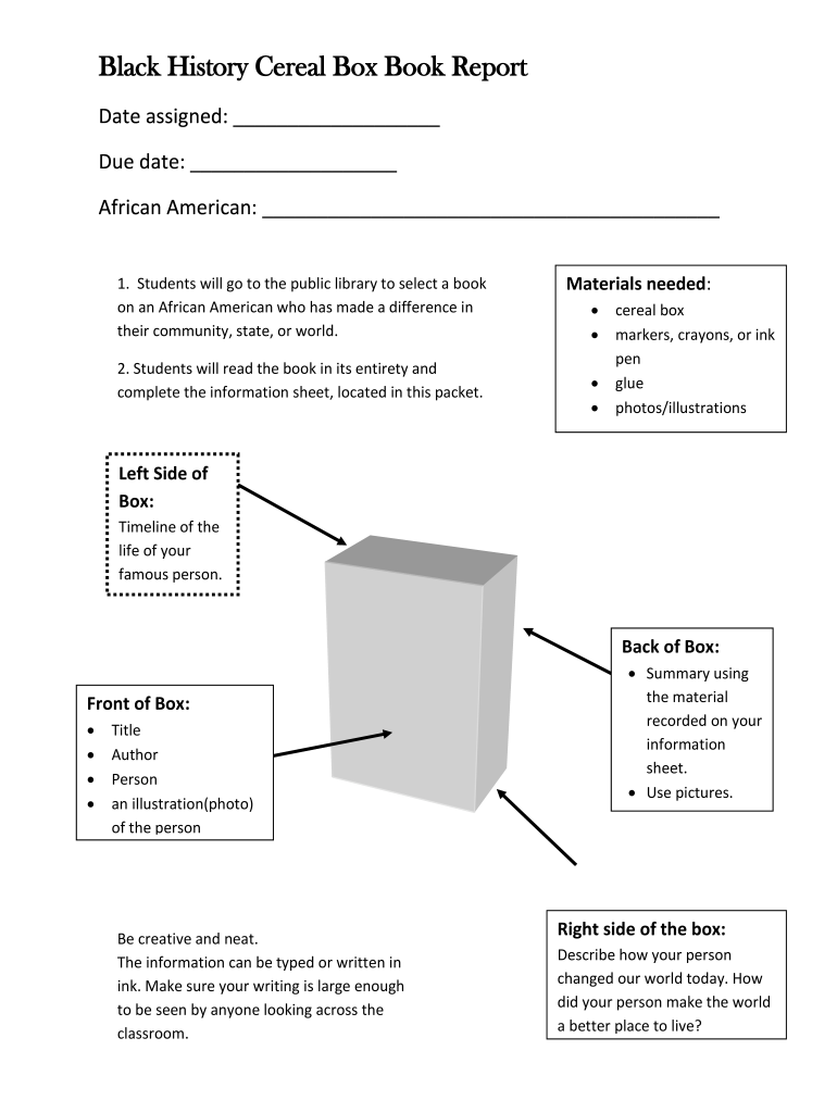 Cereal Box Biography Project Template – Fill Online, Printable  Throughout Cereal Box Book Report Template