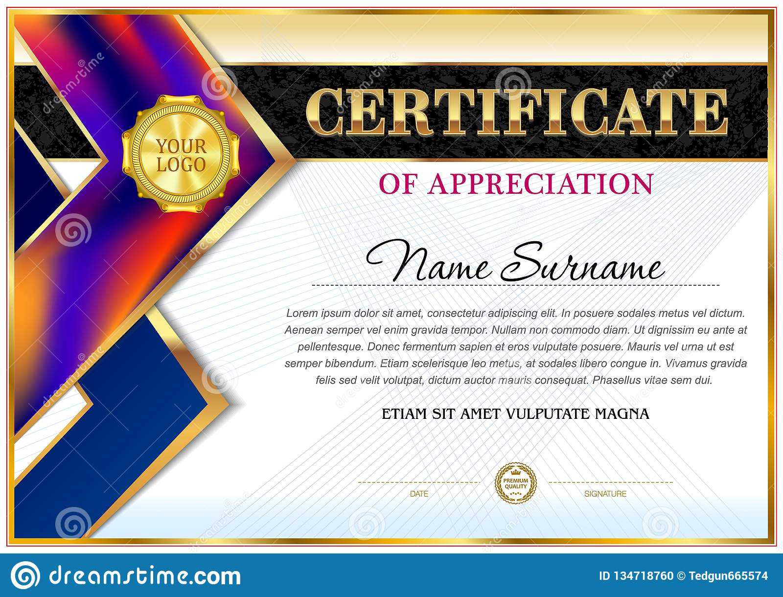 Certificate Appreciation Template Stock Illustrations – 10,10  With Certificates Of Appreciation Template