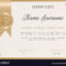 Certificate Award Template Blank In Gold Vector Image Inside Blank Certificate Of Achievement Template