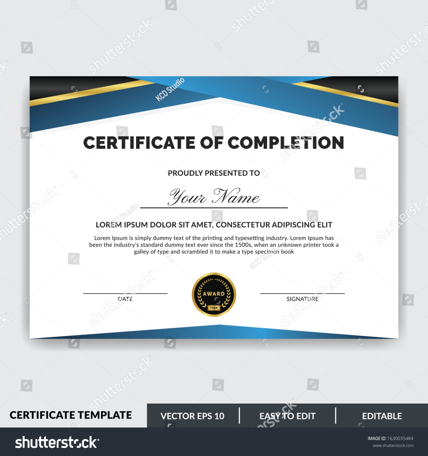 Certificate Completion Template Honor Successful Completion Stock  Regarding Certificate Template For Project Completion