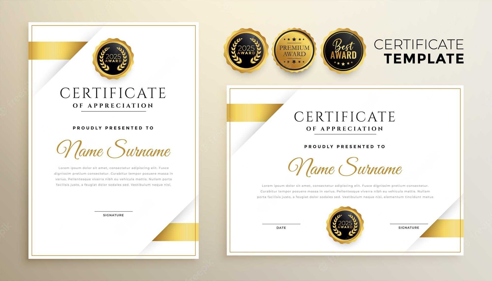 Certificate Design Template Vectors & Illustrations For Free  Inside Elegant Certificate Templates Free