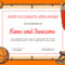 Certificate For Basketball Most Valuable Player