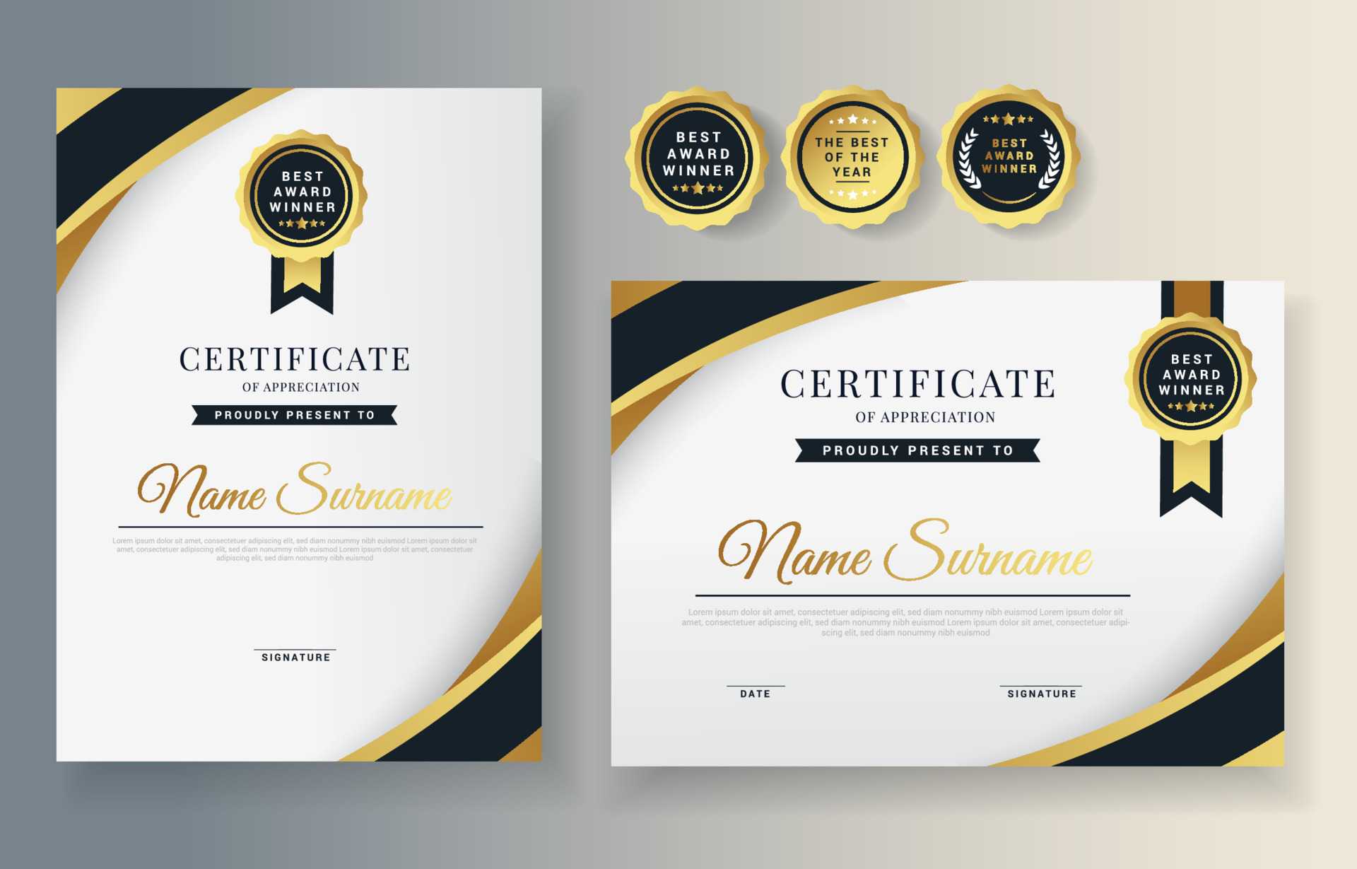 Certificate For Best Performance Award Termplate 10 Vector  With Regard To Best Performance Certificate Template