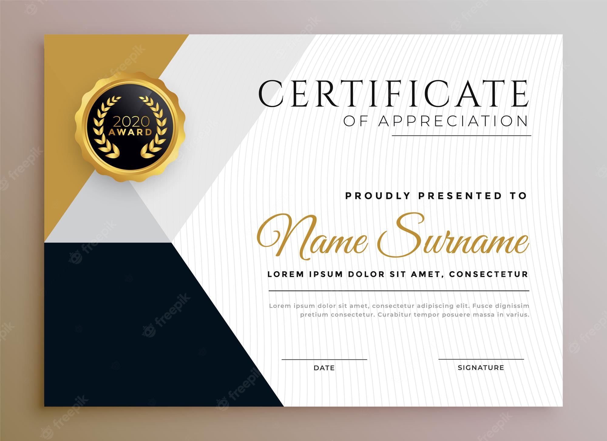Certificate Images - Free Download on Freepik Regarding Certificate Of Excellence Template Free Download