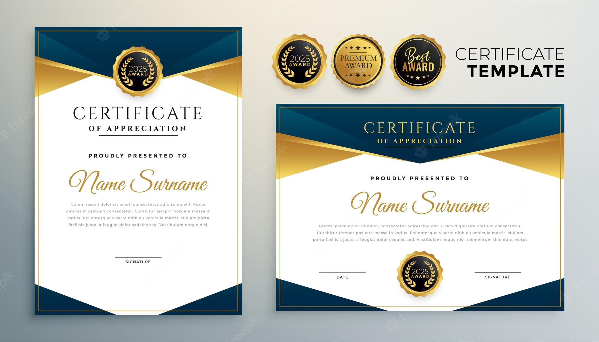 Certificate Images - Free Download on Freepik Regarding Formal Certificate Of Appreciation Template